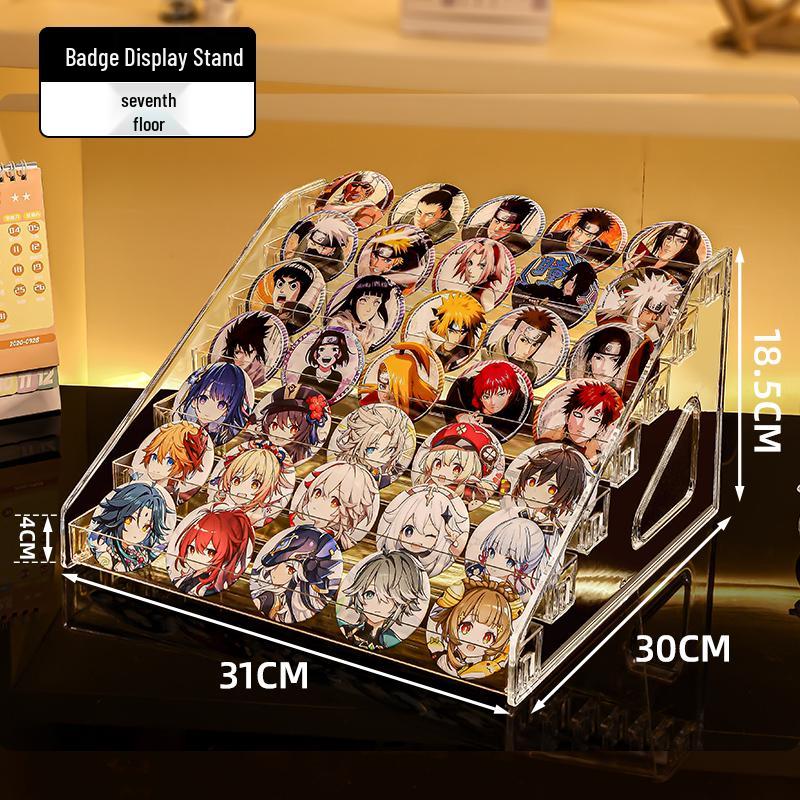 Baji Brooch Display Rack: Transparent Anime Badge Storage Box