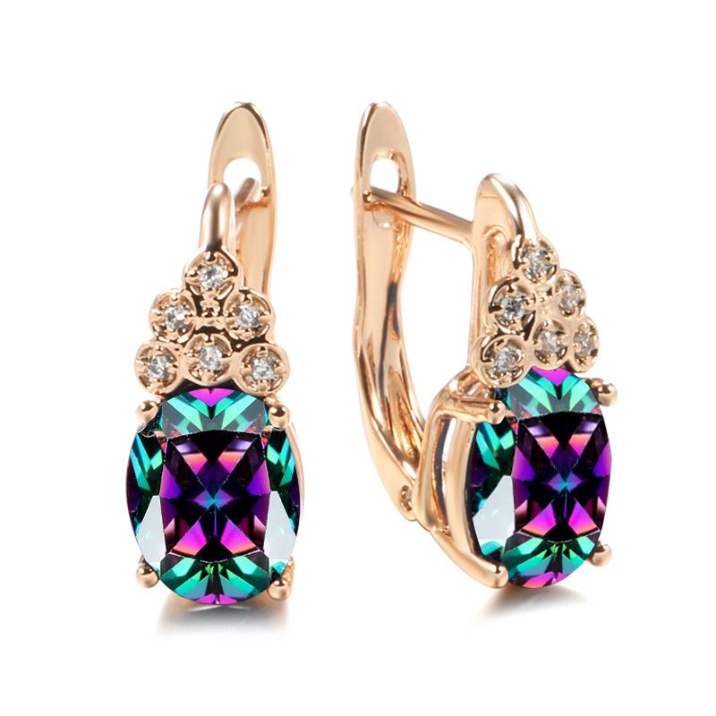Серьги овальной огранки, белые, синие, многоцветные, фиолетовые, с цирконием, серьги с полной инкрустацией для женщин, свадебные украшения, висячие аксессуары, подарок на день Святого Валентина