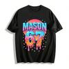 Летнее веселье MASON67 Принт тающего рожка Повседневная футболка с коротким рукавом Футболка из чистого хлопка