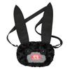 Ugly Cute Tooth Monster Plush Crossbody Bag With Chain Strap Funny Cartoon Animal Shoulder Purse For Girls