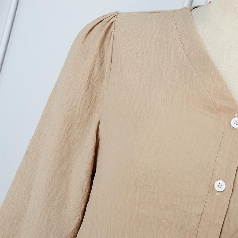 ZANZEA Womens Casual V-neck Loose Long Sleeve Blouse