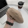 Шапка женская осенне-зимняя шерстяная металлическая беретка тянуть прохладный темперамент милый универсальный Интернет знаменитость мода художник шляпа прилив