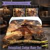 Personalized 3Pcs Bedding SetNaruto Custom Text Duvet Cover Pillowcase Set Bedroom Gift