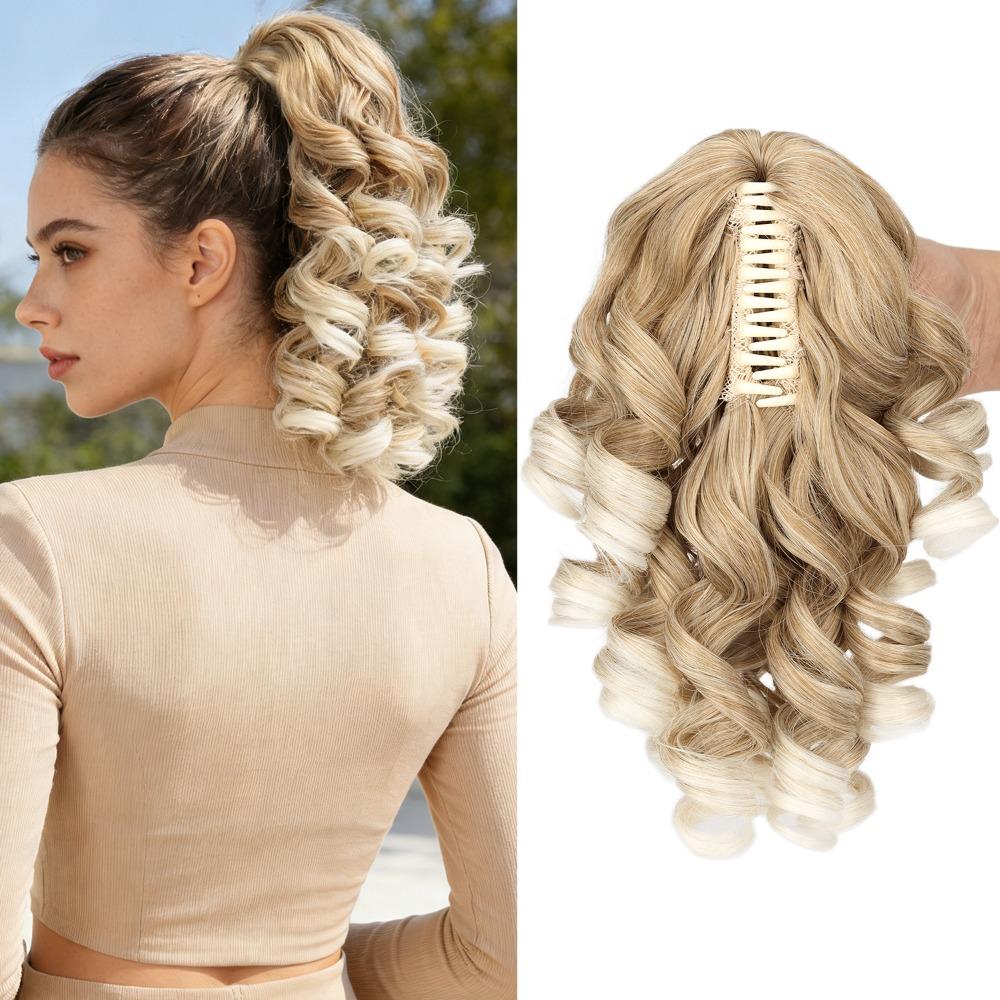 Synthetic Fiber Hair Ponytail Extension Natural Heat Resistant Ponytail Extension  Party Look