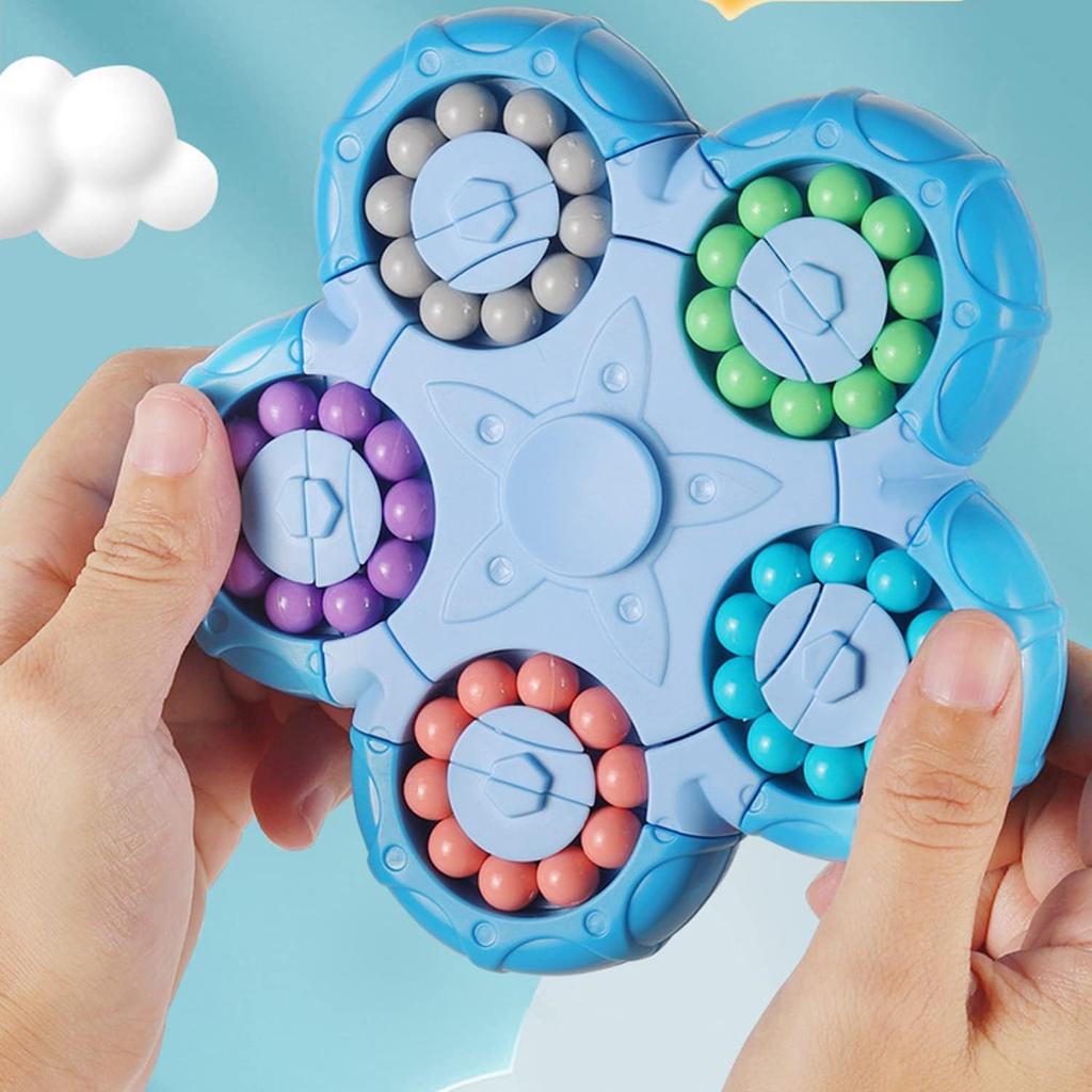 Magic Bean Puzzle Toy, Rotating Magic Bean Fidget Cube 2-in-1, Gift for Kids Boys Girls Age 3+, 5-7, 8-12, Brain Teaser Fidgets Toys for Teens Adults
