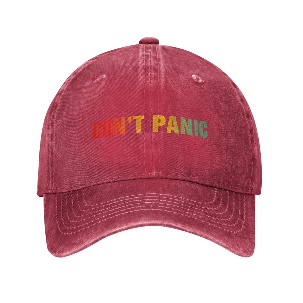 Don't Panic Baseball Caps Casual Distressed Denim Funny Political Quote Snapback Cap for Men Women Adjustable Caps Hat