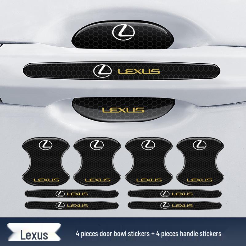 Защитная светоотражающая ромбовидная наклейка на дверную ручку автомобиля - Защита от столкновений и царапин, Черная