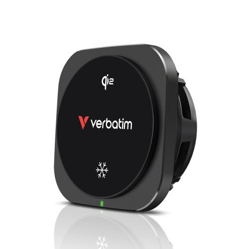 Verbatim 31861 Charge 'n' Drive Qi2 Magnetic Wireless Car Charger, Black