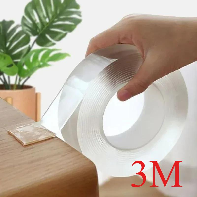 Круглая акриловая клейкая лента 3M Anti Oil, влагостойкая и устойчивая к плесени, двухсторонняя клейкая лента для кухни, прозрачная нано-лента