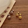Изысканные серьги с маленькими винтовыми пряжками в виде персонажа Фу для женщин, легкие роскошные серьги для знаков зодиака, серьги-гвоздики для ушных косточек