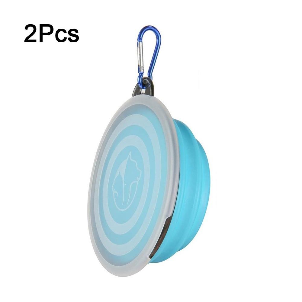 Silicone Collapsible Dog Bowl Large Capacity with Cover and Hook Dog Food Water Basin Space Saving Pet Water Food Dish