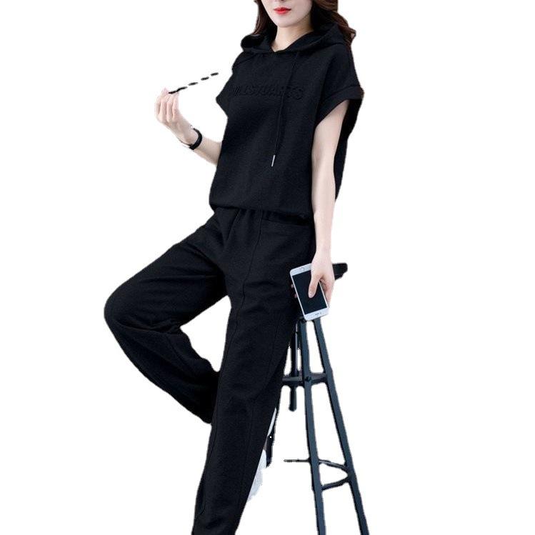 Комплект из 2 предметов для женщин, весенние и летние спортивные костюмы, толстовка с капюшоном и спортивные штаны для женщин
