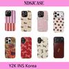 Роскошный милый чехол Clmj с фруктовым узором для iPhone 17 16 15 14 13 12 11 X XS XR Air Pro Max Plus Двухслойная задняя крышка