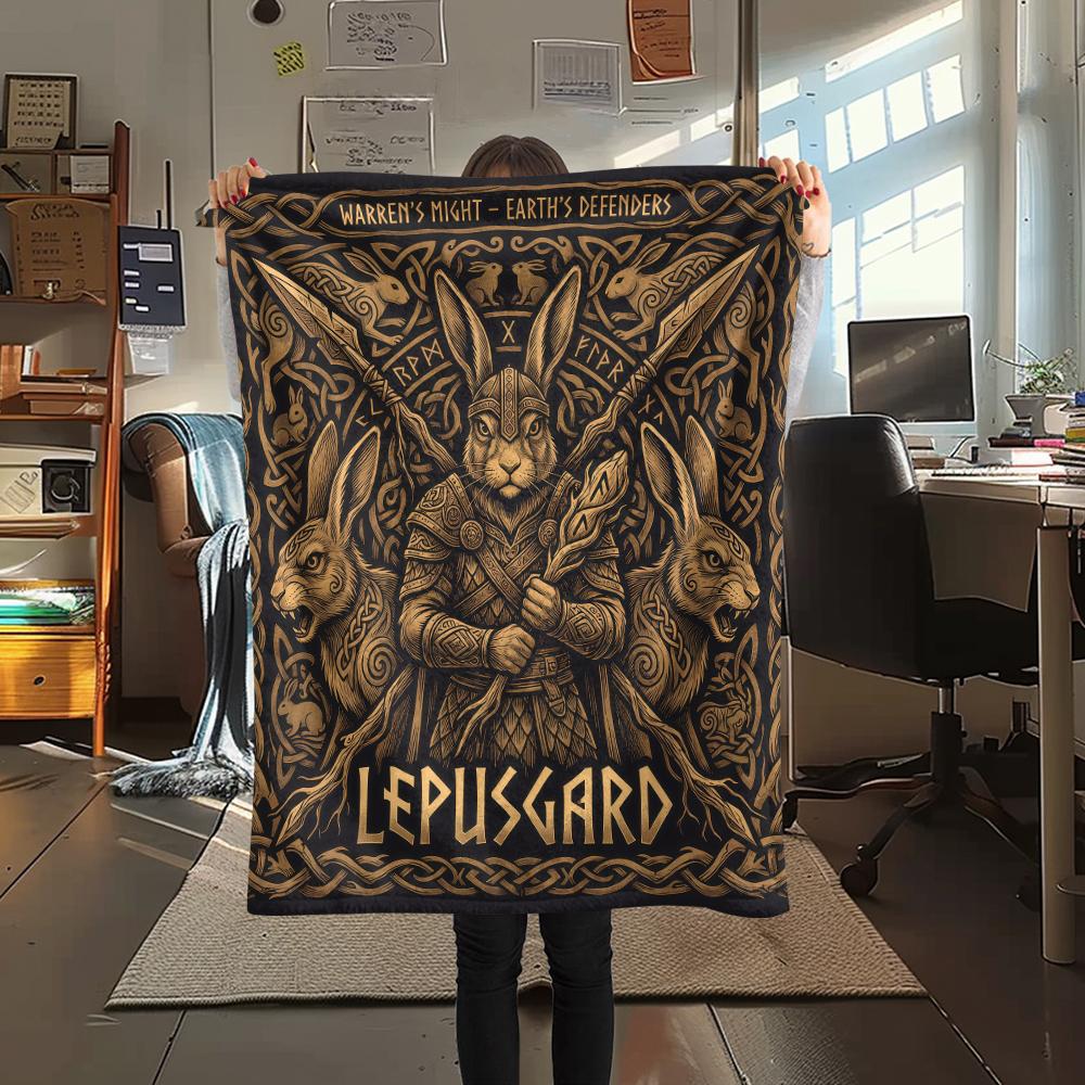 Viking retro animals Print Flannel Blanket,High quality Comfortable for All Seasons,Home Decor,Warmth and Comfort,Perfect for Christmas Gifts