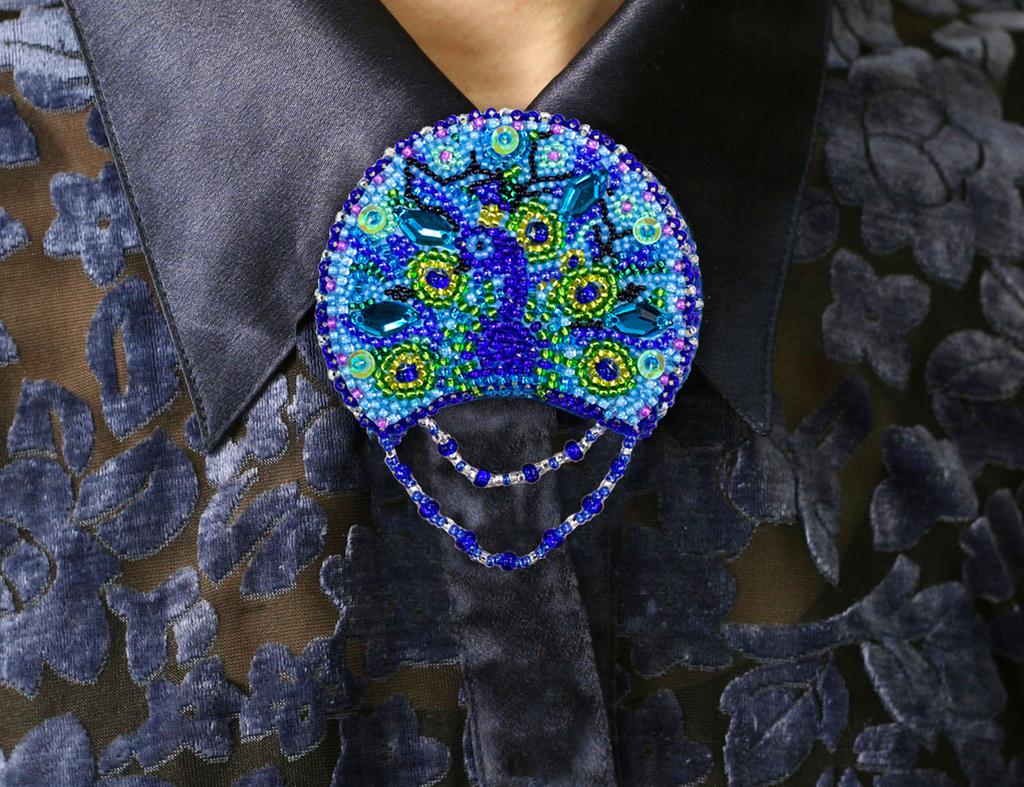 Set for Embroidery with Beads Decorations On Natural Artistic Canvas Abris Art Birds