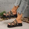 Мода Мода Новые Сексуальные Леопардовый Принт Повседневные Плоские Шлепанцы Лето Круглый Носок Легкие/элегантные Нескользящие Шлепанцы для Женщин