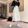 2022 Autumn Plus Size High Waist Midi A-Line Black Bodycon Skirt