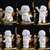 Нежный Ангел с Сердцем Фигурка из Смолы Сладкий Херувим с Сердцем Скульптура Статуэтка Украшение для Дома или Офиса