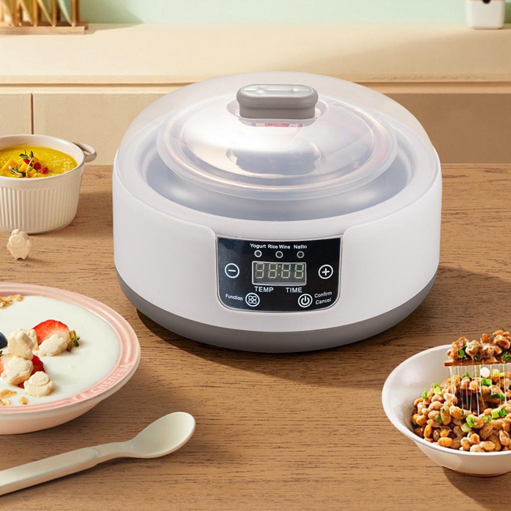Машина для приготовления йогурта с регулируемой температурой и контролем времени, автоматический цифровой ЖК-дисплей с постоянной температурой