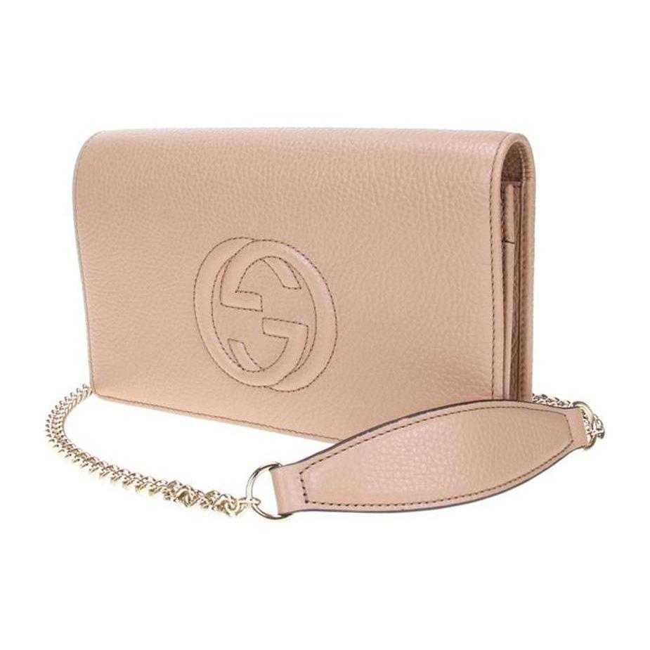 Gucci Soho Chain Leather Wallet On Chain Crossbody Bag For Women Daily Use