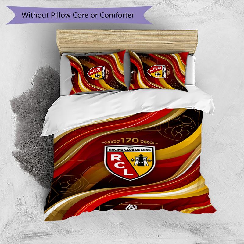 Lens FC Printed 3PCS Bedding Set Breathable Duvet Cover with Pillowcases Decorative Bed Linen for Bedroom Home
