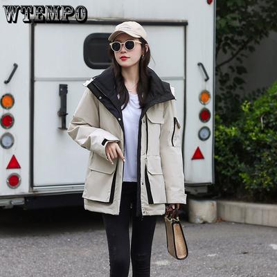 Женский пуховик Зимний Женский Модный с капюшоном Приталенный Жакет Рабочая одежда