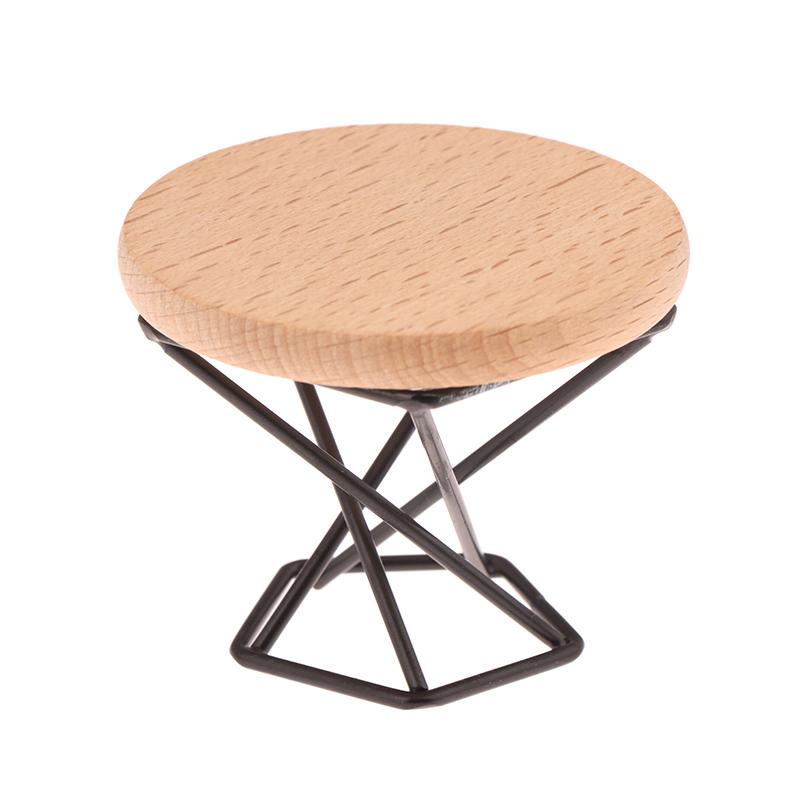 1/12 Кукольный домик Симуляция Журнальный столик Круглый Чайный столик Модель Кукольный дом Миниатюрная мебель Декор Микросцена Строительный реквизит