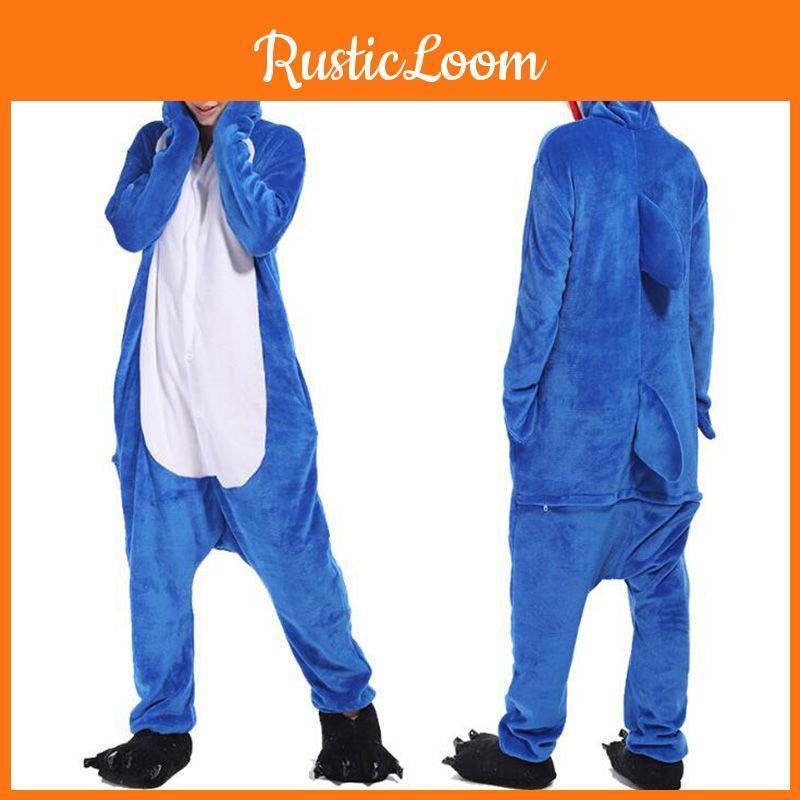 Взрослый Костюм Косплей Синяя Акула Животное Фланелевая Пижама Комбинезон Одежда для Сна Удобный Мягкий Теплый