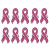 10Pcs Breast Cancers Awareness Brooch Trend Lapel Pins Pink Ribbon Designed Safety Pin for Women Shirt, Suit, Coat,Dress