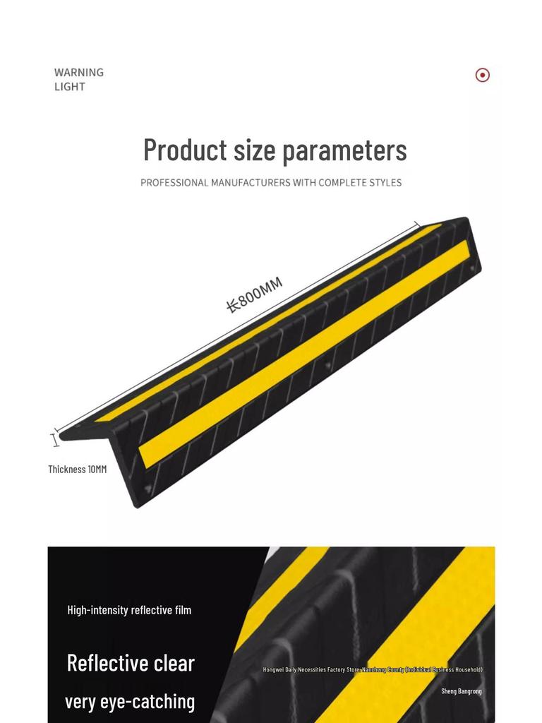 High-End Rubber Wall Corner Protector: Anti-Collision Strip for Interiors, Airports, Garages, and Parking Lots