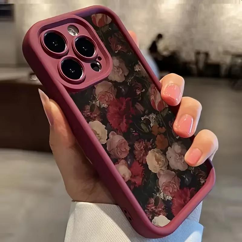 Чехол для телефона Винно-красная роза Белая роза Для iPhone 17 16 15 14 Pro Max 13 12 11 XS X XR 7 8 Plus 16E 17 Противоударный чехол