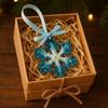 Yousheng 1/2/5Pcs Handmade Christmas Ornament Blue Golden Reindeer Snowflake Charm Christmas Tree Pendant Holiday Decoration