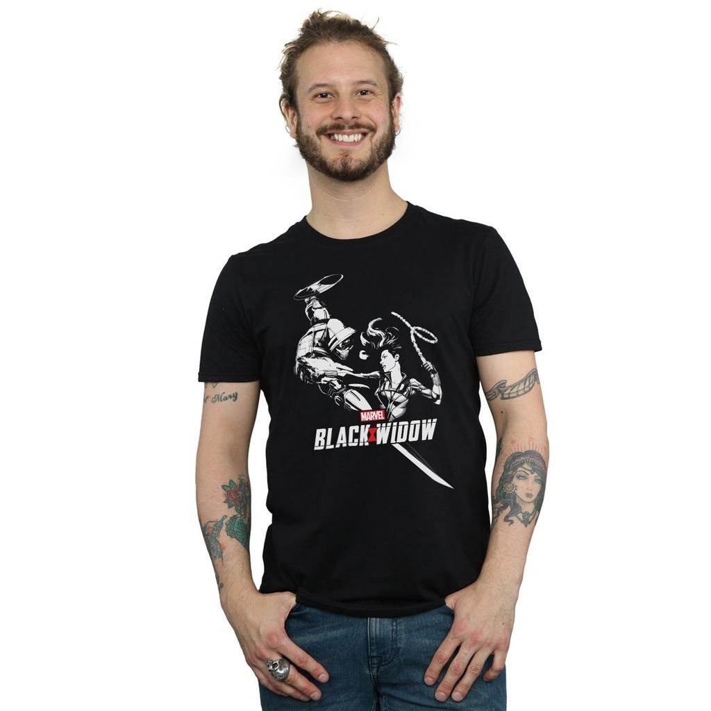 Marvel Mens Black Widow Movie Taskmaster Battle T-Shirt