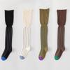 Новые женские гольфы в вертикальную полоску JK Корейские контрастные хлопковые свободные длинные носки для девушки Харадзюку Гольфы выше колена Чулок