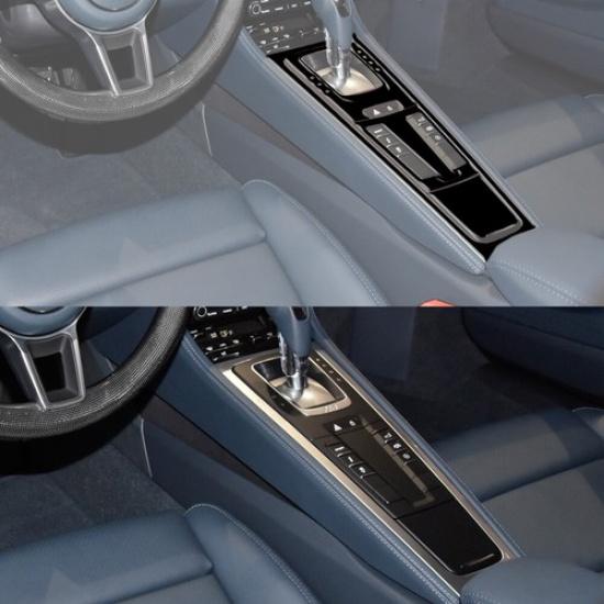 6Pcs Glossy Piano Black Console Gear Shift Cover Trim For Porsche 718 Boxster