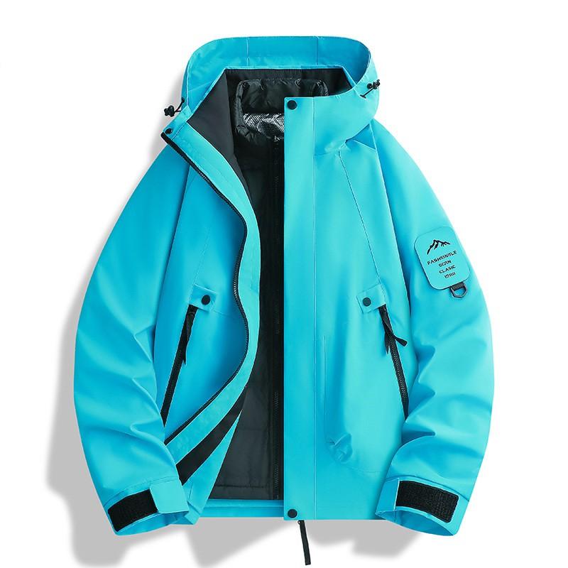 Mens 3-in-1 Waterproof Hooded Outdoor Jacket With Removable Fleece Liner Layered Coat Hiking Camping