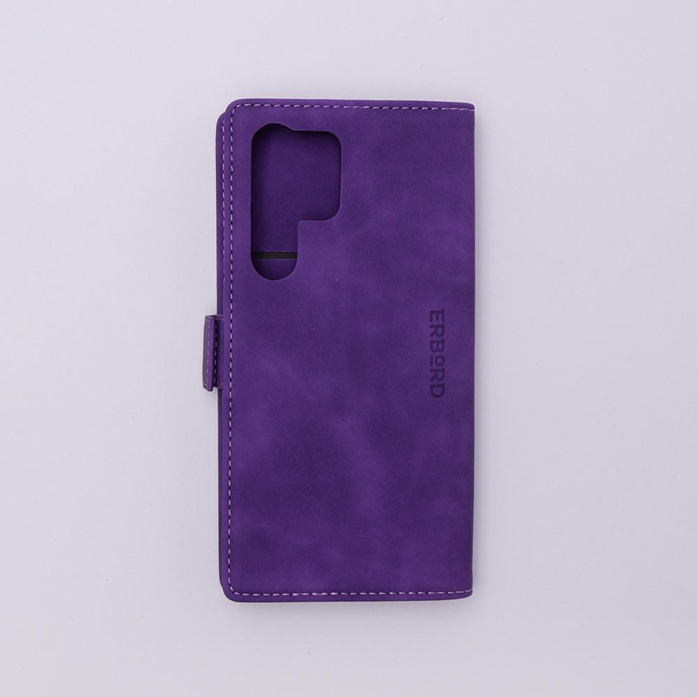 Samsung Galaxy S23 Ultra Case, ERBORD Vintage Wallet Flip Case, Purple