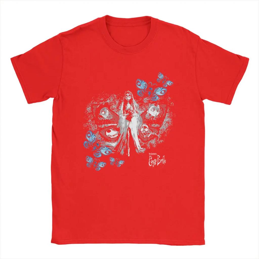 Corpse Bride Emily Butterflies T Shirt Amazing Tee Shirt Short Sleeve O Neck T-Shirts Cotton Gift Idea Tops