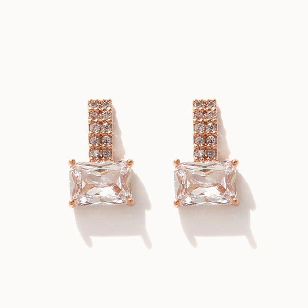 Jlauren 01M01608 Rose Gold Cubic Zirconia Earrings