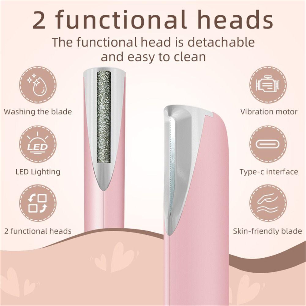 3 Customizable Speeds Electric Shaver 2-in-1 Design Dermaplaning Tool Women's Hair Removal