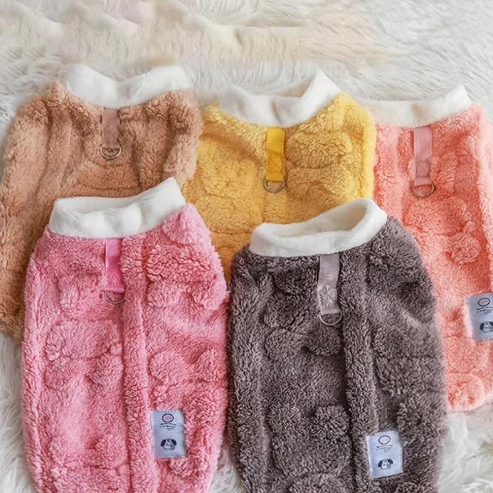 Fleece Warm Dog Sweatshirt Thickening Pug Teddy Coat Trendy Pet Supplies Cat Outfits
