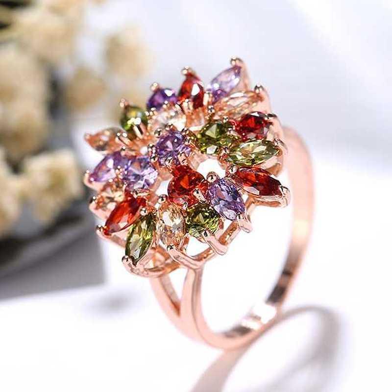 Sace Gems Классическое роскошное многоцветное кольцо с цирконом, женские ювелирные изделия, свадебный подарок для вечеринки