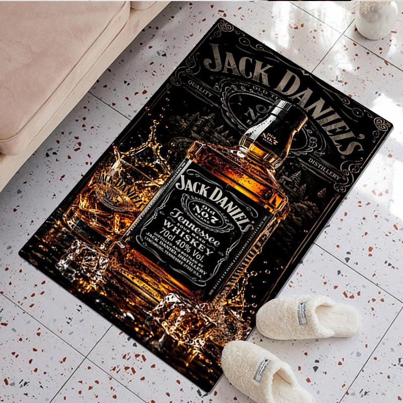 Jack Daniel's Whiskey carpet Office Decorative Carpet For Living Room Bedroom Door Mat Floor Rug Computer Chair Area Rug