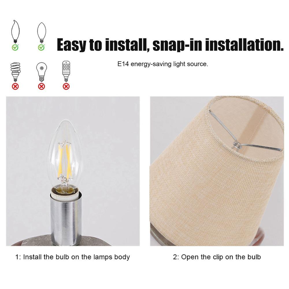 6PCS Fabric Lamp Cover Clip On Design Small Lamp Shades Modern Chandelier Lamp Shades Floor Lamp
