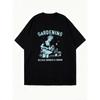 Oversized T-Shirt Black Gardening Because Murder Is Wrong Graphic Print For Casual Wear And Everyday Outfits