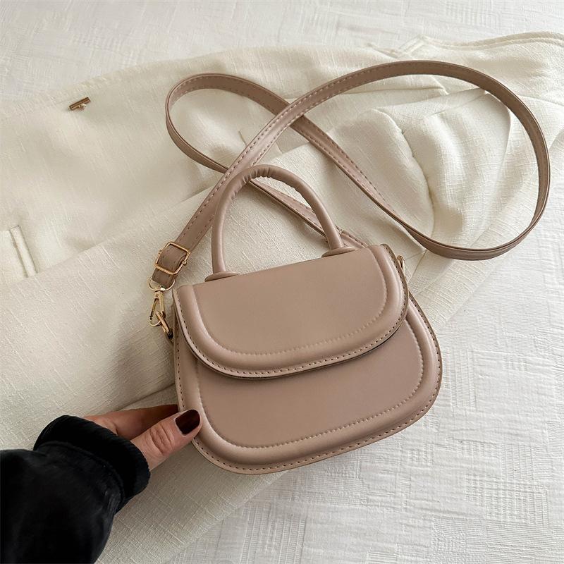 Foreign Style Simple And Fashionable Solid Color Handbag Spring Versatile Messenger Bag Saddle Bag Women