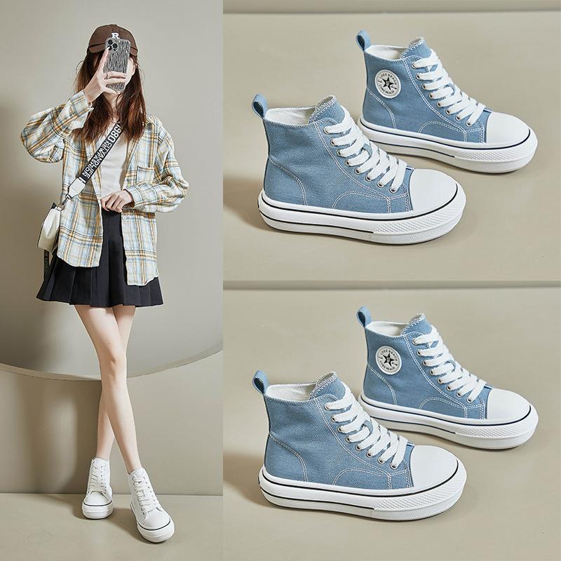 Холщовые кроссовки на платформе для женщин, кроссовки для бега на шнуровке, теннисная обувь, повседневные дышащие кроссовки, легкие высокие парусиновые туфли без шнуровки