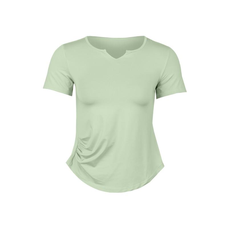 Womens V-Neck Quick-Dry Athletic T-Shirt Yoga Running Fitness Loose Fit Breathable Sport Top Summer