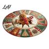 Cozy Christmas Room Decor 3D Illusion Rug Round Xmas Tree Area 24" 47" Holiday Indoor Doormat Santa Claus Snowman Floor Mat for Living Bedroom