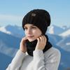 2Pcs/Set Women Hat Scarf Set Solid Color Twist Texture Warm Thermal Knit Hat Neck Scarf Set Winter Outdoor Accessories
